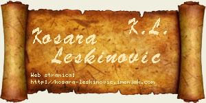 Kosara Leškinović vizit kartica